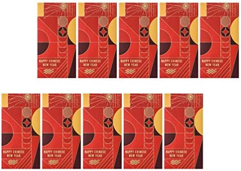 АБУФАН 10 парчиња 2021 Среќна Нова Година Црвени Пликови Кинески Вол Година Хонг Бао Среќни Пари Пакети Црвени Пакети За Новогодишен