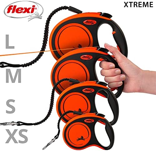 Флексибилни Xtreme Лента Портокал &засилувач; Црна Екстра Мали 3m Поводник За Повлекување Куче/Олово За Кучиња до 15kgs/33lbs