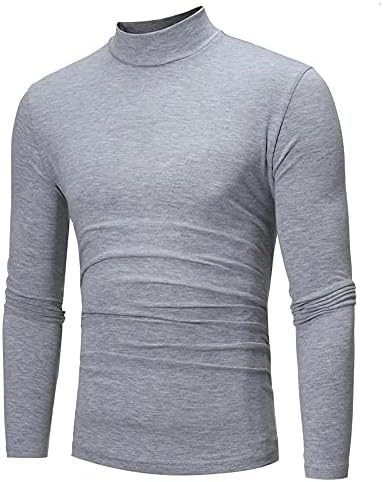 XXBR машки исмејни маици за вратот, 2022 пролетна еластична еластична памучна тенок цврста боја на цврста боја, основни врвови,