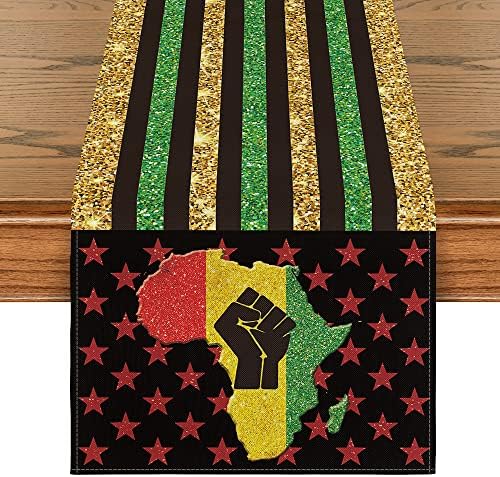 Артоиден Режим Црна Гордост Мапа Африкански Јуни Трчач На Маса, Слобода На Денот На Независноста Кујна Трпезариска Маса Декорација