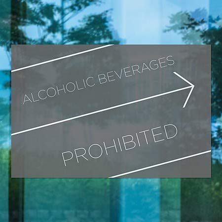 CGSignLab | Забранети Алкохолни Пијалоци-Основно Црно Држење На Прозорецот | 27x18
