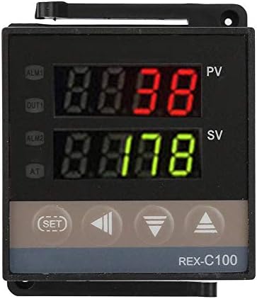 Контролер на температура на дигитална LED Maxmartt, 0-1300 ℃ Комплети за термостати за аларм PID, контролор на температура + реле за