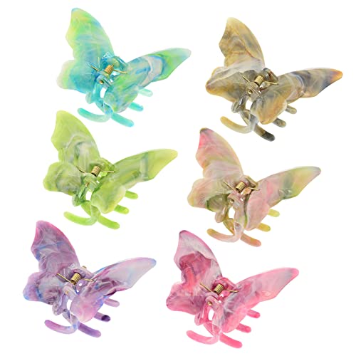6 Пакет Ацетат Пеперутка Коса Канџи Клипови 2.3 инчен Вилица Клипови Девојки Пеперутка Коса Клипови Додатоци За Коса За Девојки