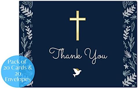 Кристијан благодарам картички Религиозни католички признанија Белешки морнарица сина и златна света причест Крштевање потврда за крштевање Погребување