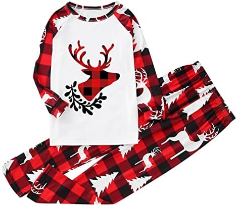 XBKPLO Божиќни пижами за совпаѓање на семејството, семејни божиќни џеми подароци за бебе родител-дете бебе костум