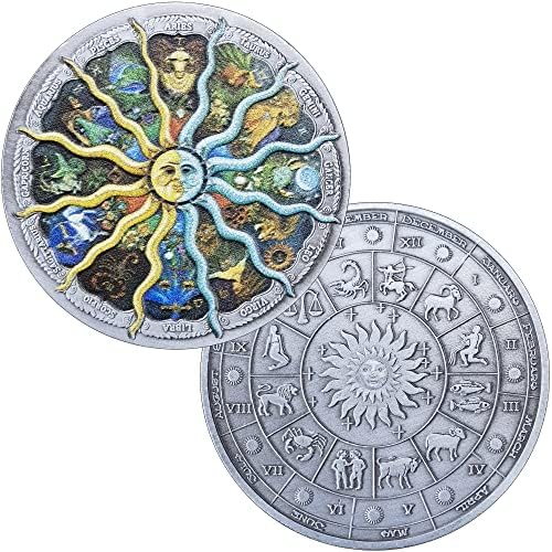 Дванаесет соstвездија шарени предизвици монети Зодијак среќна паричка добра среќа шарм