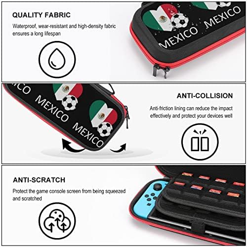Loveубов Мексико Фудбалски прекинувач за носење на куќиште за заштита на куќите тврда обвивка за патувања со тврда обвивка компатибилна со Nintendo