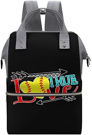 Љубов Софтбол Торба За Пелени Ранец Водоотпорна Мама Торба Ранец Со Голем Капацитет