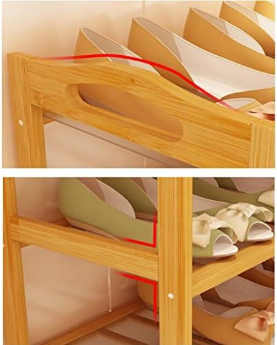 Решетката за чевли бамбус едноставна просторија за заштеда на простор за домаќинство едноставна и модерна полица за чевли за чевли со повеќе