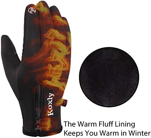 Koxly Зимски нараквици прсти на допир на екранот на допир топли ракавици изолирани анти-лизгачки ветерници водоотпорни велосипедизам возење трчање