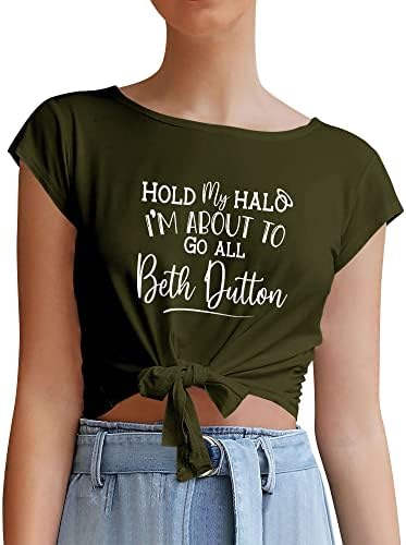 Womenените Бет Датон, џемпер на вратот на вратот, симпатична графичка не ме тера да одам на бет Датон на вас кошули со долг ракав