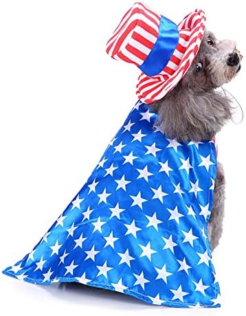 4 -ти јули фустан за кучиња, чичко Сем костум за домашни миленици, костуми за мачки во САД знаме за ден на независност, момче на Национален