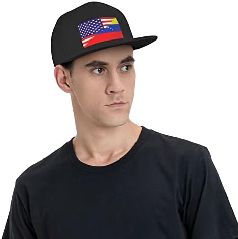 Американска Венецуела Комбинирано Знаме Бејзбол Капа За Мажи Жени Прилагодливи Капи За Камионџии Гроздобер Измиени Подароци За капа На Тато