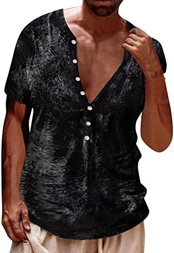 Машки летни кошули Хенли Менс летни модни летни гроздобер 3Д дигитално печатење Т потресена кошула на плажа