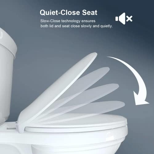 Houkai издолжено тоалетно седиште меко бавно блиску со вградена ноќна светло бела пластика, тоалетно седиште со капакот ќе забави, никогаш не олабавете ги и да ги нама