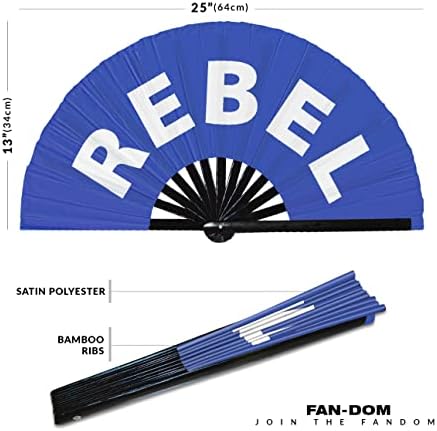 Rebel Hand Fan foldable Bamboo Circuit Hand Fan Fan Scual Gag Slang Wors Expressions Изјава Подароци Фестивал додатоци Rave Handheld Circuit