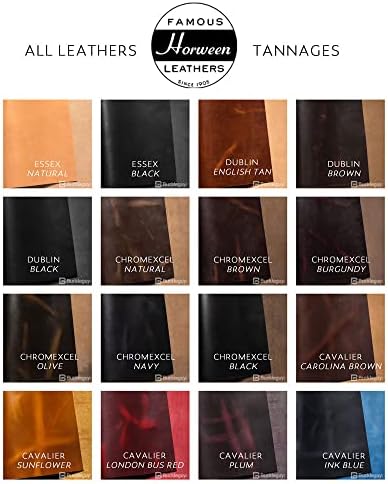 Bucketguy Horween Essex Leather панел, природни, повеќекратни големини и тегови
