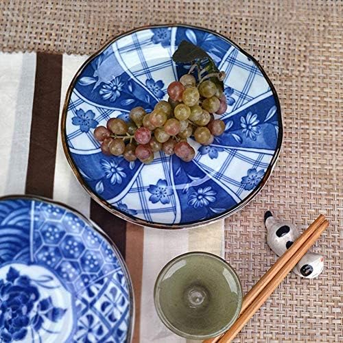 Плоча за вечера Поставете 8-парчиња сина риба подрачје на сад за западна чинија со керамички ориз Поставете го вашиот сад за