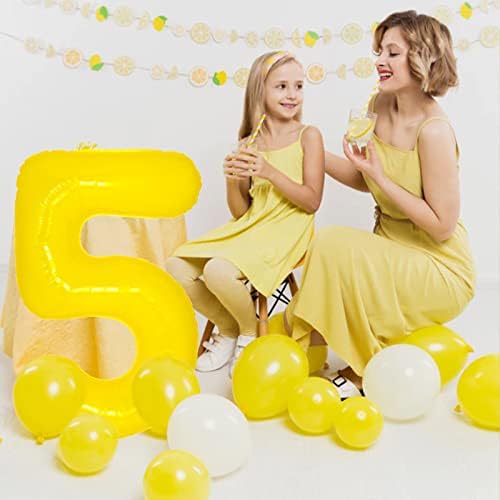 40 инчи жолти големи броеви 4 балони цифри 4 хелиум балони, фолија милар голем број пастелни балони за роденденска забава за годишнина од снабдувањето