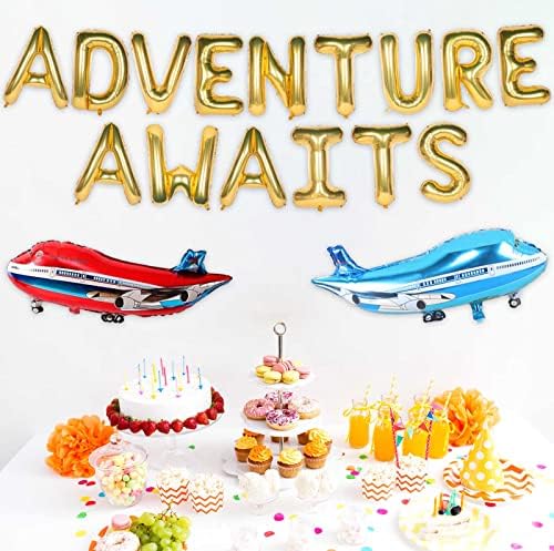 Авантурата чека балони со латекс авиони, бон, проборено патување, декор за пензионирање, кои се движат преместување, патувајќи свадба диплома