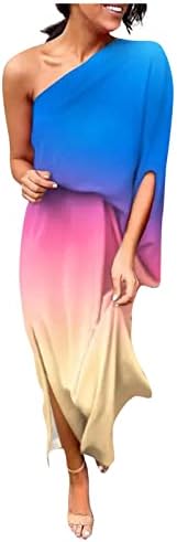 Макси фустан за жени летен моден одмор печатен без ракав/краток ракав долг фустан