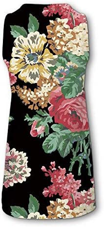 Bmisegm женски цветни печати туничен фустан со тркалезен резервоар за влага на вратот, фустан, мини фустан резервоар директно