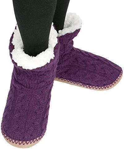 Панда Брос лизгачки чорапи за жени со затегнувачи, нејасни женски лизгачки чизми со не лизгачки дното, пријатни влечки од топла куќа
