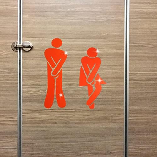 Patikil 6.8'''x2.0 '', 5.7''x2.4 '' знак за тоалети, акрилни самолепливи знаци на вратите, знаци за мажи и жени за канцеларии, бизниси