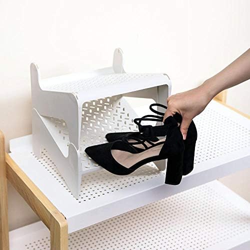 TJLSS Stackable Starce Shape Rack Simple Shoe Rack Home Plastic Coubbality Coubbal за чевли, слоевит лавици за завршна обработка