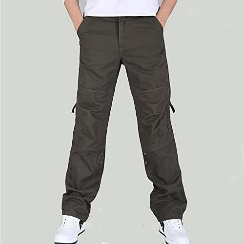 Машки панталони, машка еластична еластична половината панталони за пешачење панталони тренингот џогери тенок фит панталони со