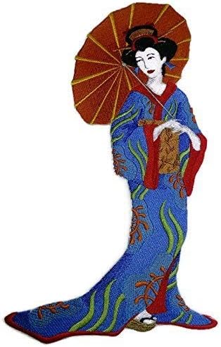 Неверојатни обичај портрети на Гејша [Гејша] [богата јапонска култура и традиција] везено железо на/шива лепенка [11,5 x 7,4]