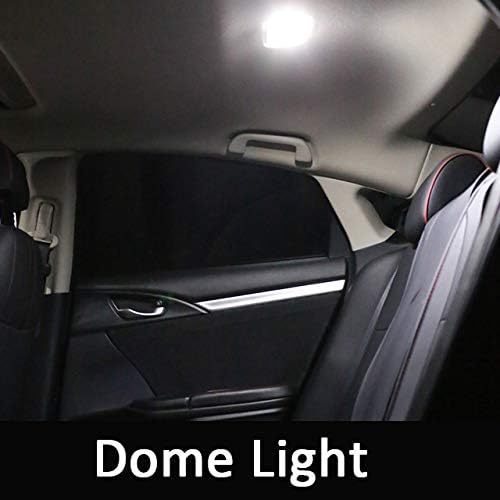 Комплет за LED светла од 6 парчиња бел ентериер за 2017 2017 2018 2019 2020 2021 Honda Civic Super Bright LED мапа купола за замена на