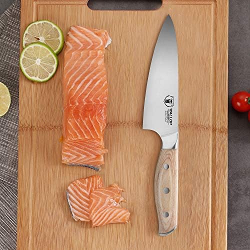 Комплет за ножеви за готвачи на Wallop - 7 инчен зеленчук Клејвер нож од 6 инчи, нож за готвач, германски високо јаглерод не'рѓосувачки челик,