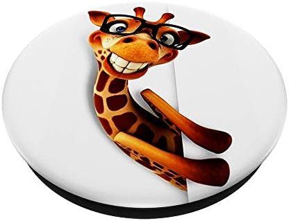Смешна жирафа поп -приклучок за сликање на насмевка очила PopSocket PopSockets PopGrip: Заменлива зафат за телефони и таблети