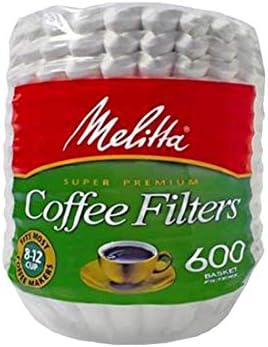 Мелита 600 Филтри За Кафе, Кошница, Пакување од 600, 8-12 Чаши, Бело