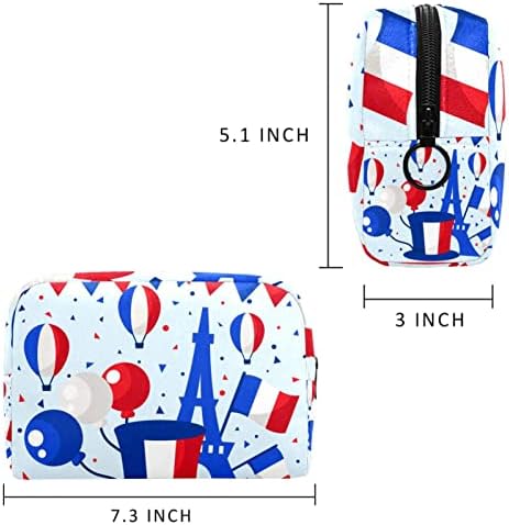 Тоалетна Торба, Козметичка Торба За Шминка За Патувања За Жени Мажи, Среќни Празници Сино Црвено Балонско Знаме