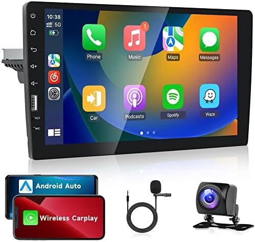2g+32G Еден Din Екран На Допир Android Автомобил Стерео Со Безжичен Apple Carplay, Rimoody 9 Инчен Екран На Допир Андроид 1 Din Автомобил Радио