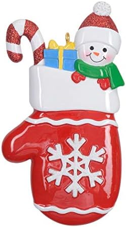 Божиќен украс на Дете за снегман 2022 година - Персонализирано бебе со црвен украсен украс - уникатни подароци за Божиќни чувари за деца, внуци