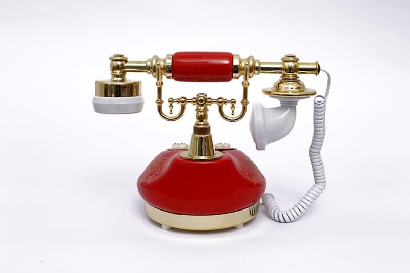 Мелзел Антички телефонски фиксни фиксни старомодни телефони со копче, LCD дисплеј класичен керамички ретро телефон