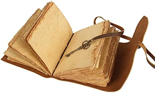 Tuzech рачно изработено кожен весник - гроздобер антички - Книга на сенки - Антички весник - Хокус кожа скица за кожа Одличен подарок за