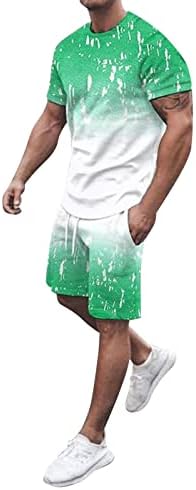 Мажите од Туфа пролетен летен костум мода плажа со кратки ракави со кратки ракави шорцеви поставени 2 парчиња кошула костум спортски