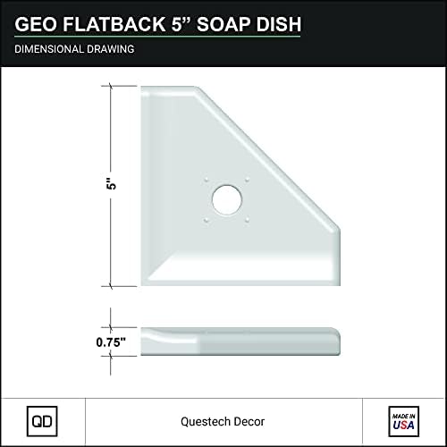 Questech декор 5 инчен сапун за туширање, wallид монтиран сапун за сапун агол полица за туширање, ретрофит -туш кади за плочки