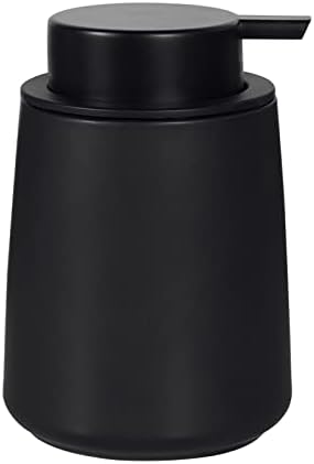 Молфуј 12 мл керамички диспензер за сапун, мат рачни течни шишиња со пластична пумпа, дистрибуција на лосион за садови за бања и кујна - црна