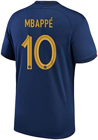 Vlecks Sports Mbappe 10 France Home Soccer Jersey Player верзија Slim Fit 2022/23