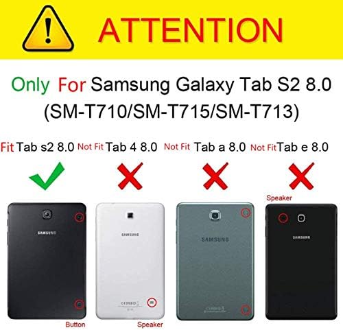 Galaxy Tab S2 8.0 Case, Dteck Folio Stand PU кожен заштитен случај со автоматско спиење/картички за будење на паричникот на паричникот на