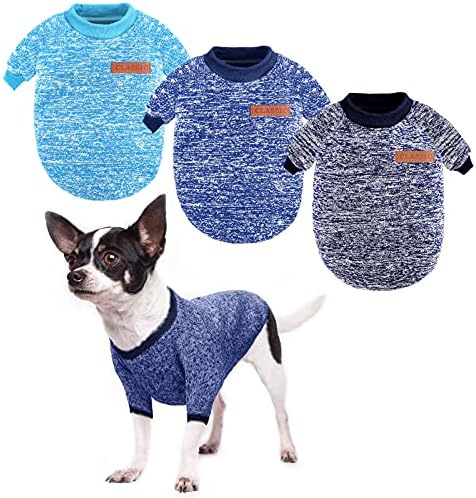 3 парчиња џемпер за кучиња за мали кучиња џемпери за кученца миленичиња зимска облека мека и топла кадифе внатре