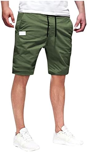 Hehoah Mens Casual Elastic Voist Cargo Sharts 5-инчи Опуштено вклопување на отворено мулти џеб директно нозе шорцеви