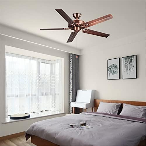 SJYDQ Електричен тавански вентилатор без светла месинг или црна површина во боја на ветерот, прилагодлива тајминг за обратна функција