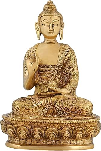 Голем седечки Гаутама Буда, бог, месинг статуа фигура што прави медитација дома Дкор религиозни подароци 8 инчи