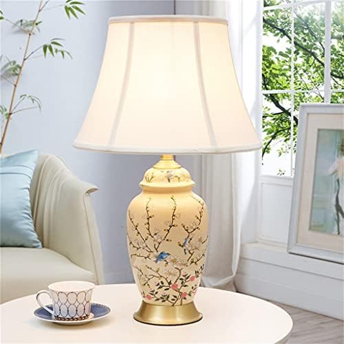 Uxzdx Кинеска керамичка маса ламба спална соба за кревет дома, топла бакарна дневна соба просторија декорација ламби
